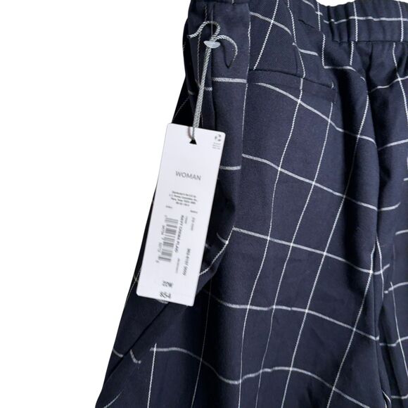 Liz Claiborne Pants Women's 22W Navy Blue Erin Plaid Ankle Mid Rise NWT - Picture 6 of 12